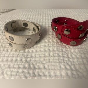 Studded leather bracelets by DKNY